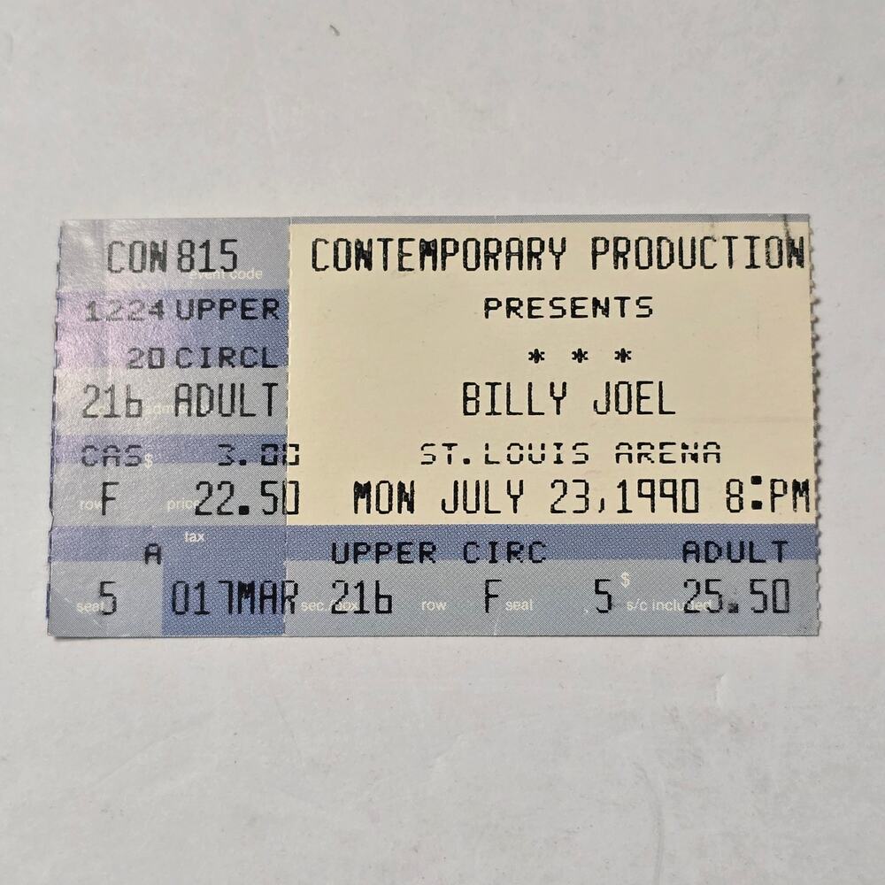 Billy Joel 1990 Concert Ticket Stub St Louis Arena MO Original Storm Front